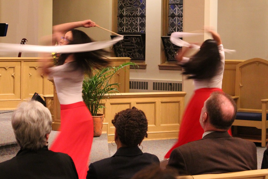 Middle-Aged White Woman Gyrating Near Altar Just Like They Do In Kenya